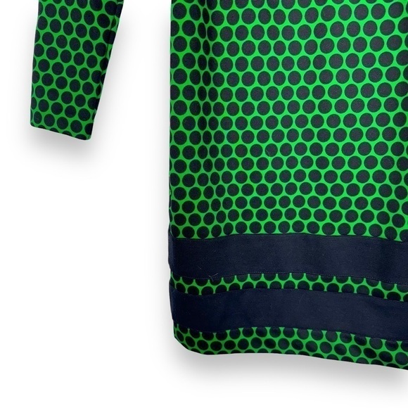 4 for $40 SALE! MICHAEL Michael Kors Sheath Dress, Green Navy Polka Dot, Size 2 - Picture 5 of 14